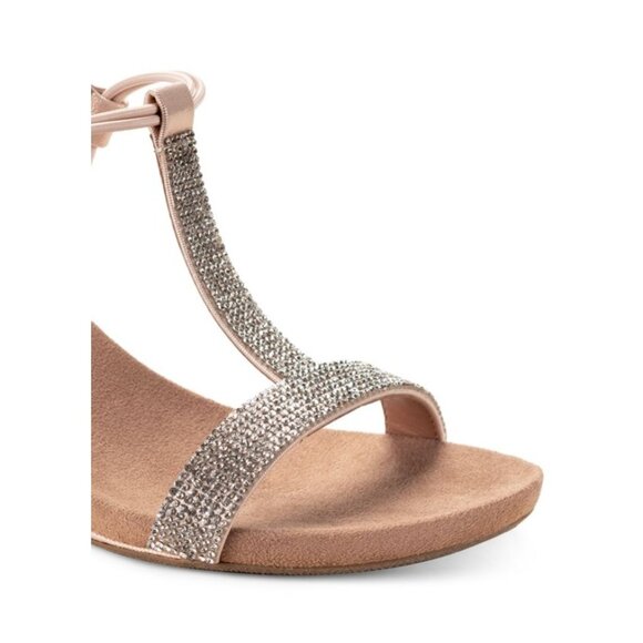 Style & Co Womens Mulan Embellished Wedge Sandals Blush Silver Size 8.5M NIB - Picture 5 of 6